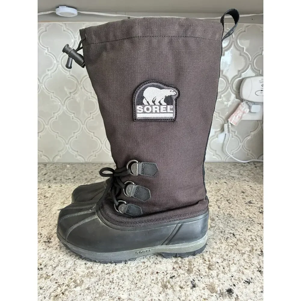 Sorel Boots Womens Size 8 Black Snowfall Insulated Waterproof Tall Lined Snow
